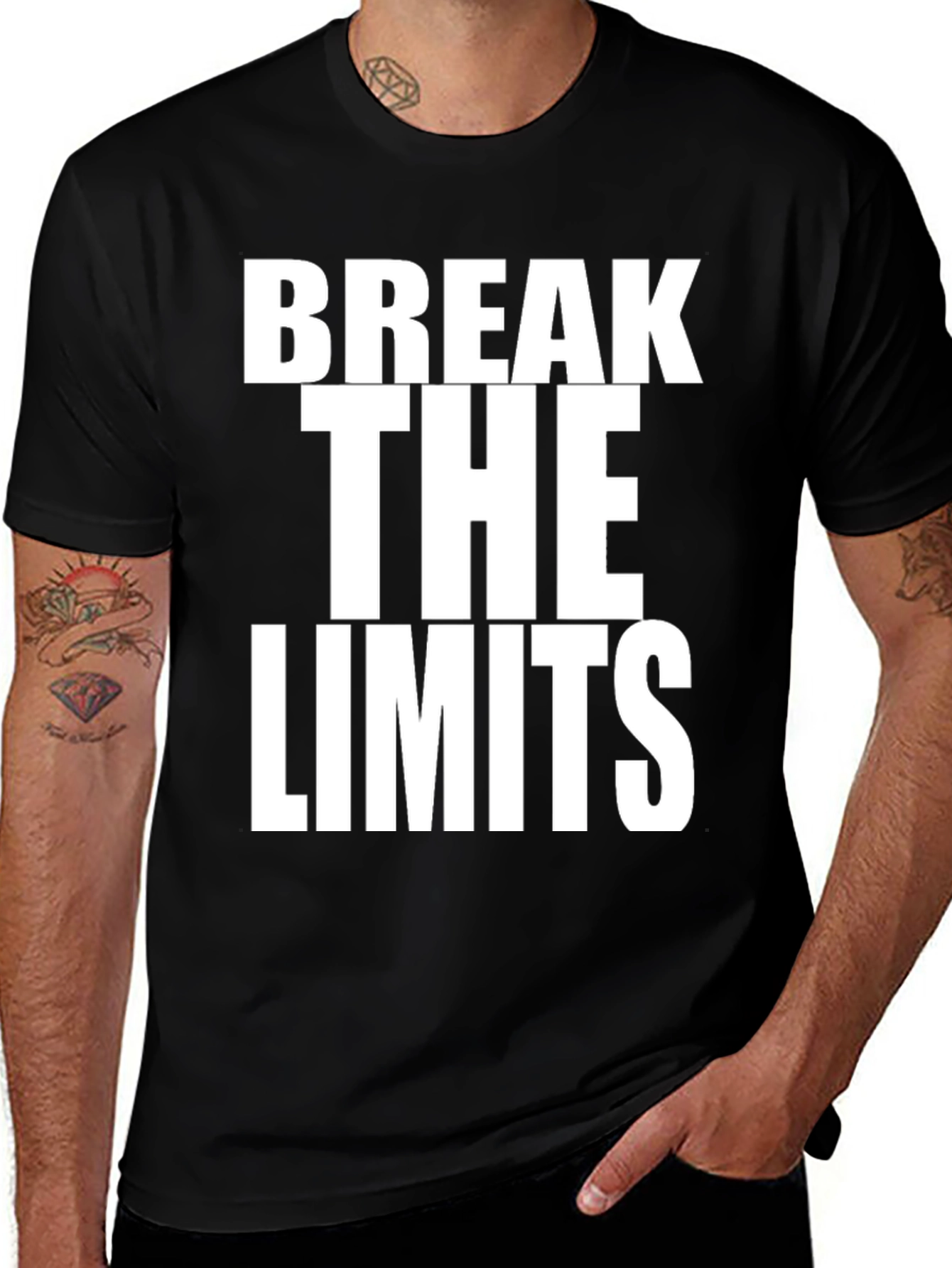 Break The Limits Black Graphic Tee Shirt