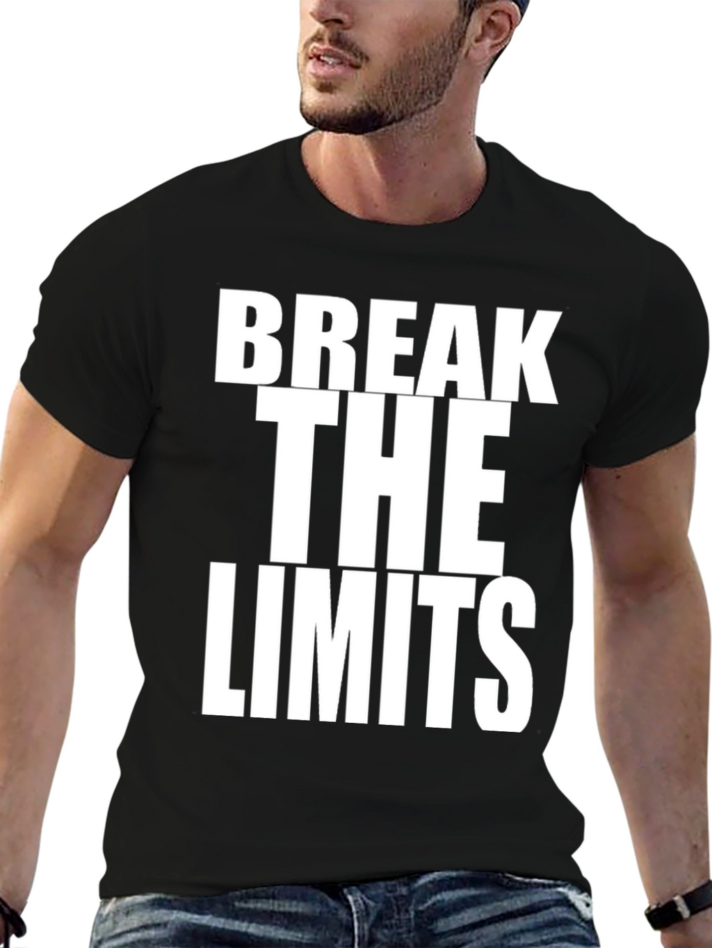 Break The Limits Black Graphic Tee Shirt