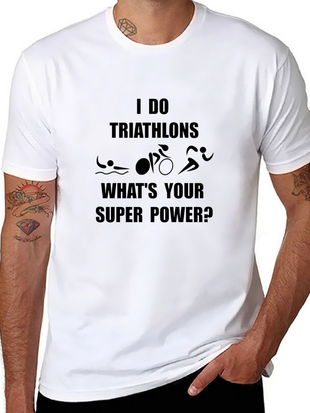 Triathlon Super Power Black T-Shirt