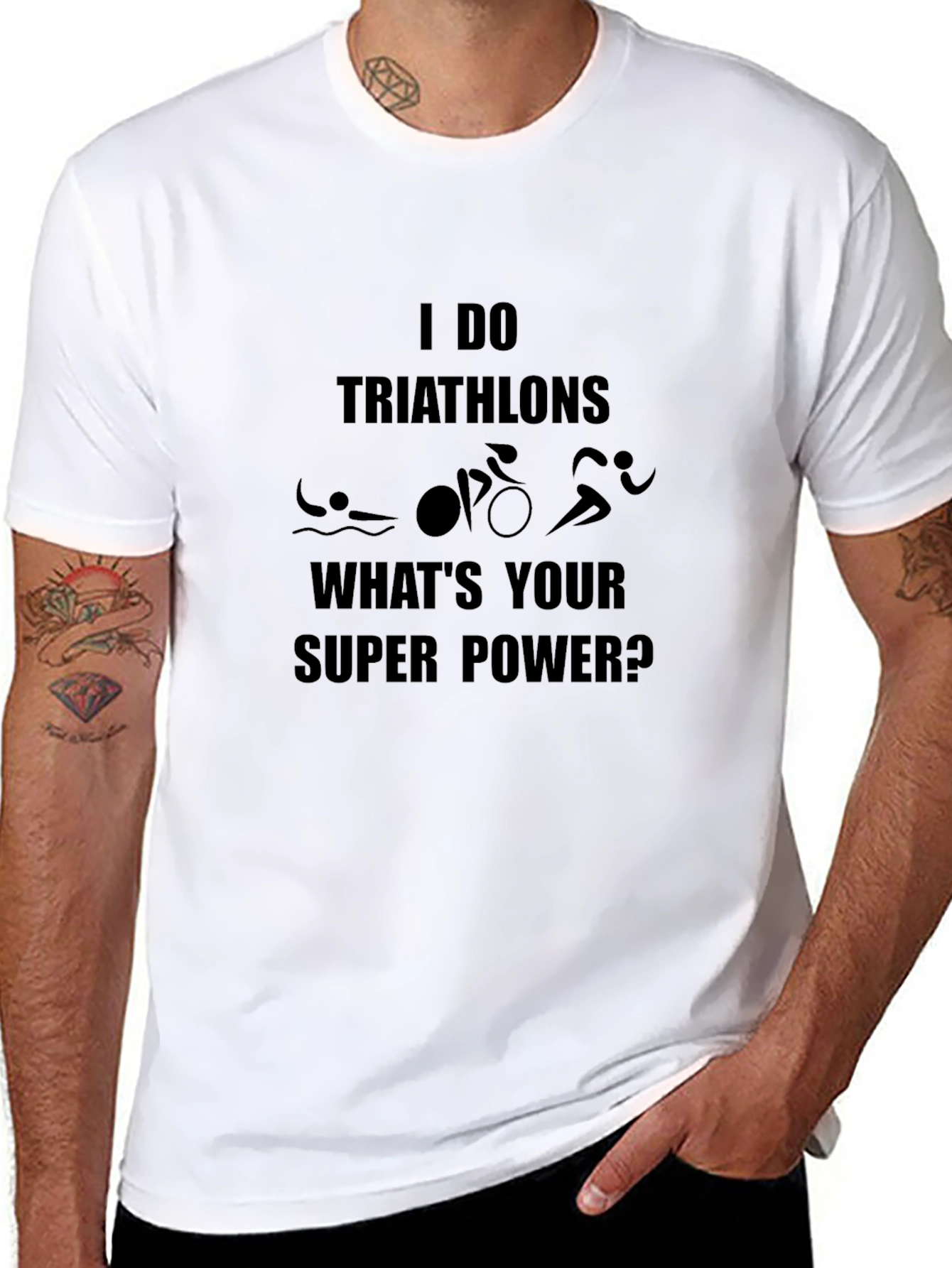 Triathlon Super Power Black T-Shirt