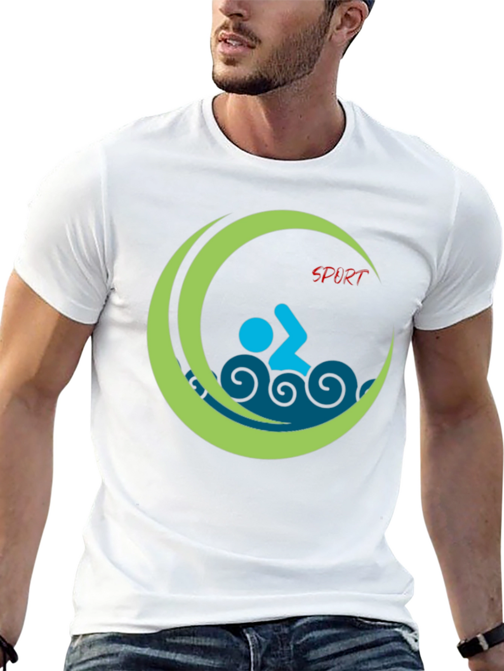 Swimmer Graphic Tee - Black Casual Shirt
