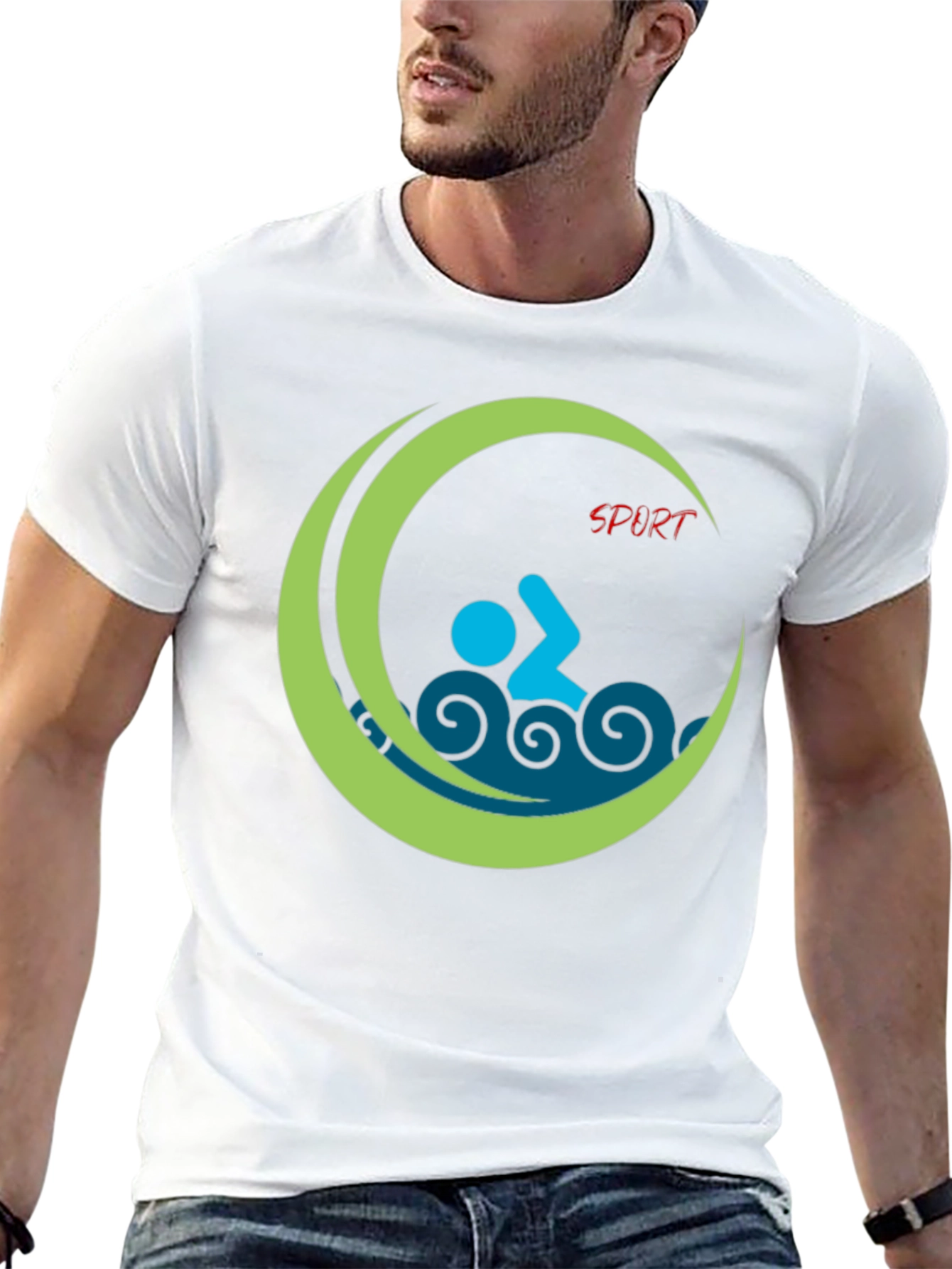 Swimmer Graphic Tee - Black Casual Shirt
