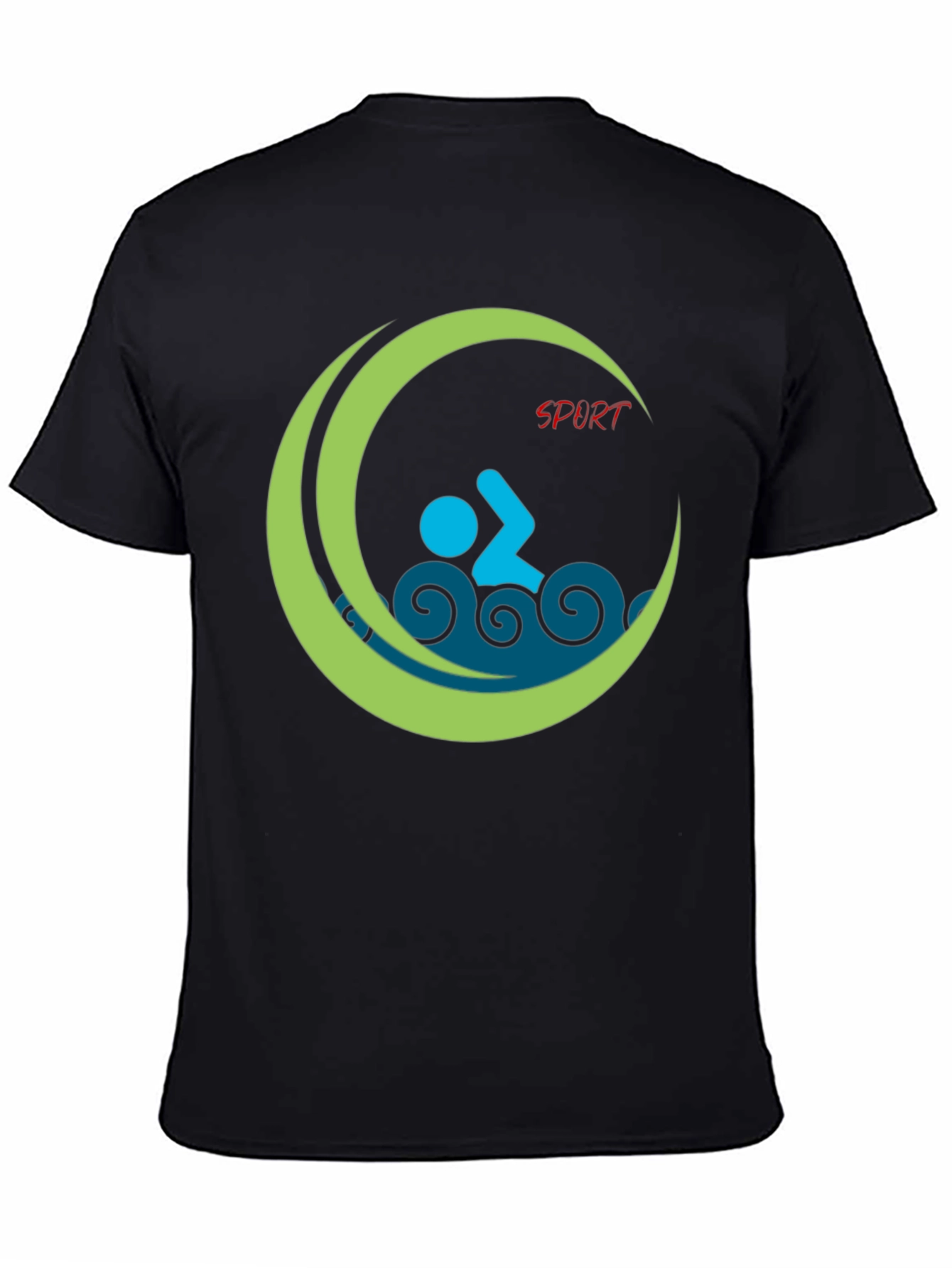 Swimmer Graphic Tee - Black Casual Shirt