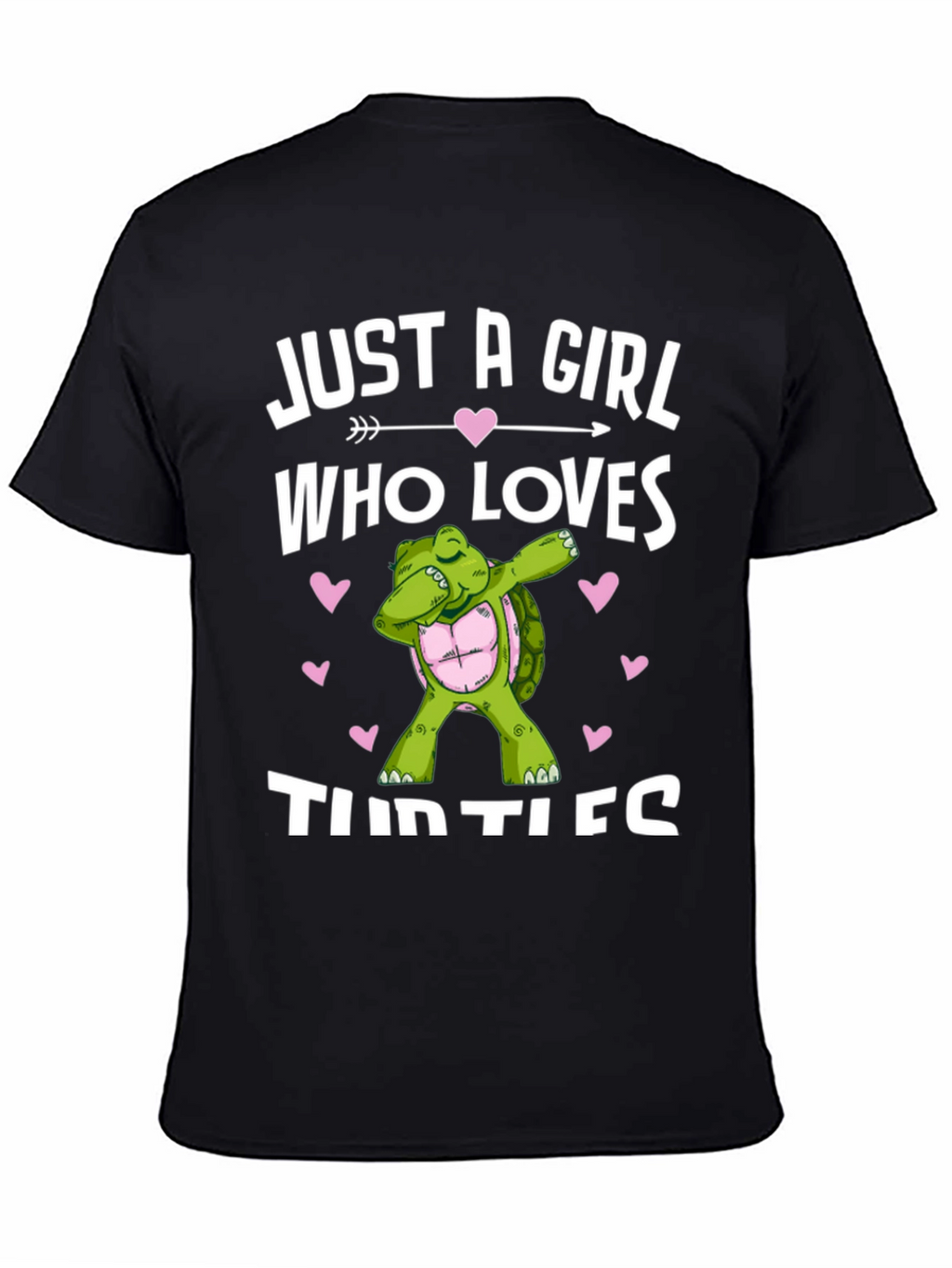 Girl Loves Turtles T-Shirt Dab Turtle Black Cotton Tee