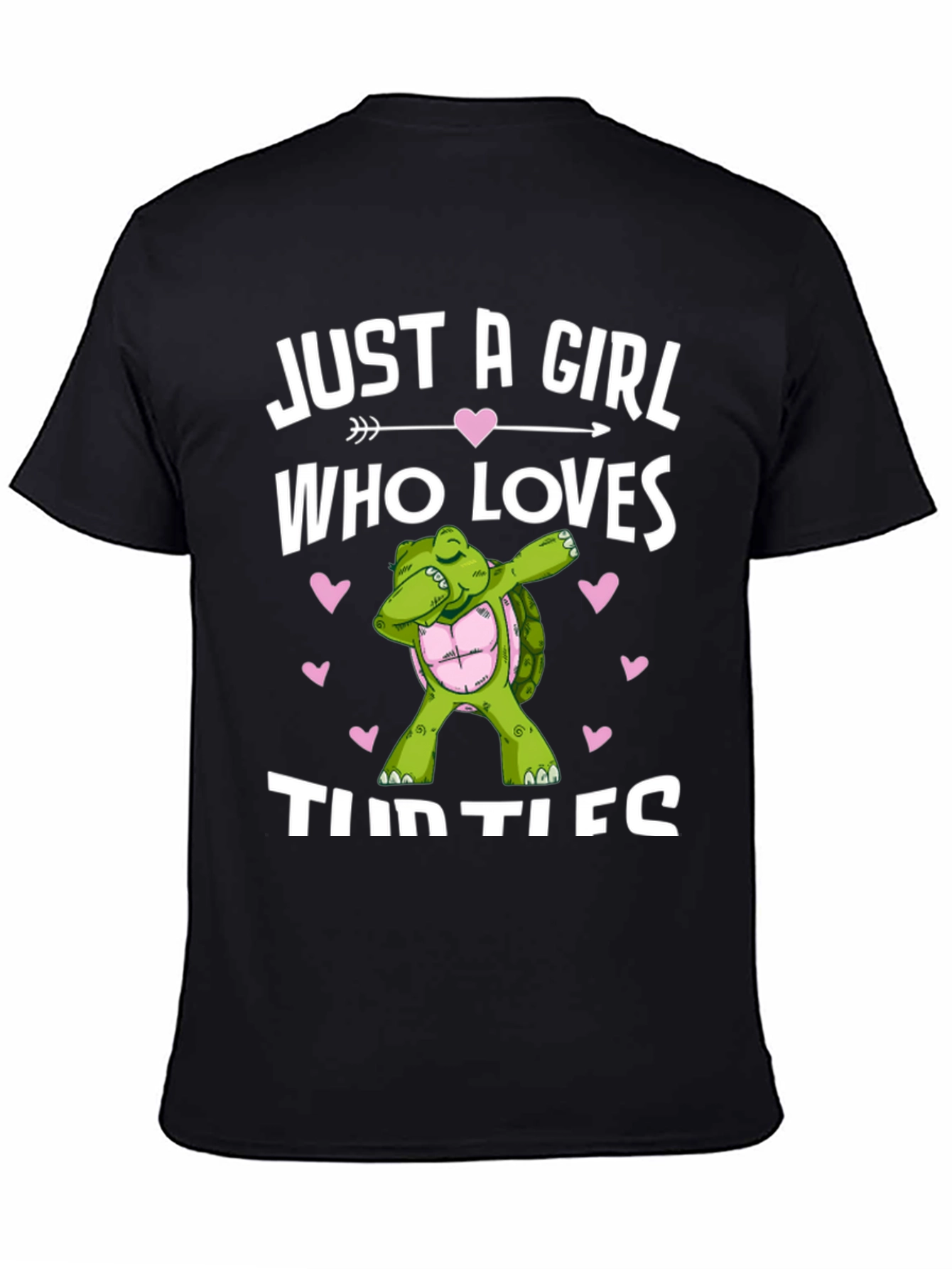 Girl Loves Turtles T-Shirt Dab Turtle Black Cotton Tee