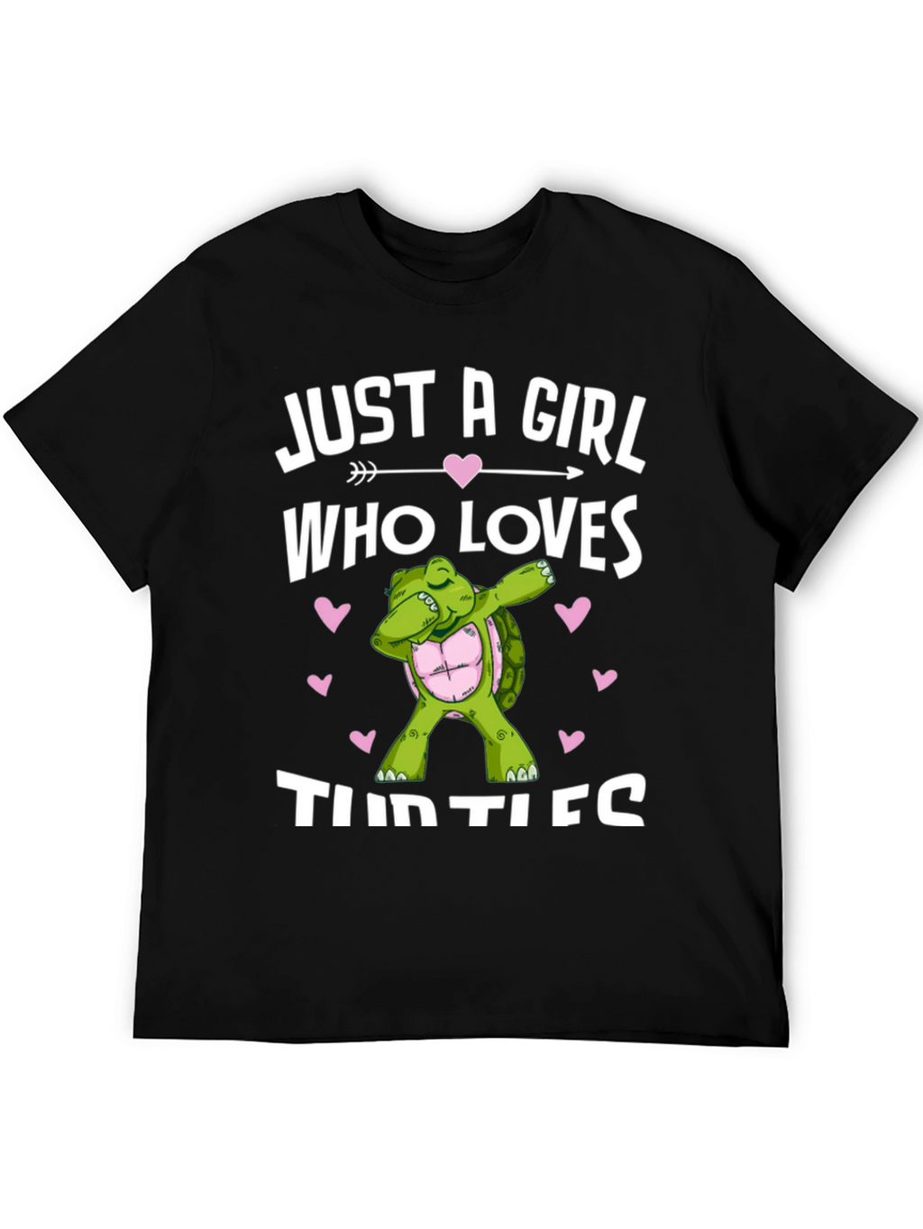 Girl Loves Turtles T-Shirt Dab Turtle Black Cotton Tee
