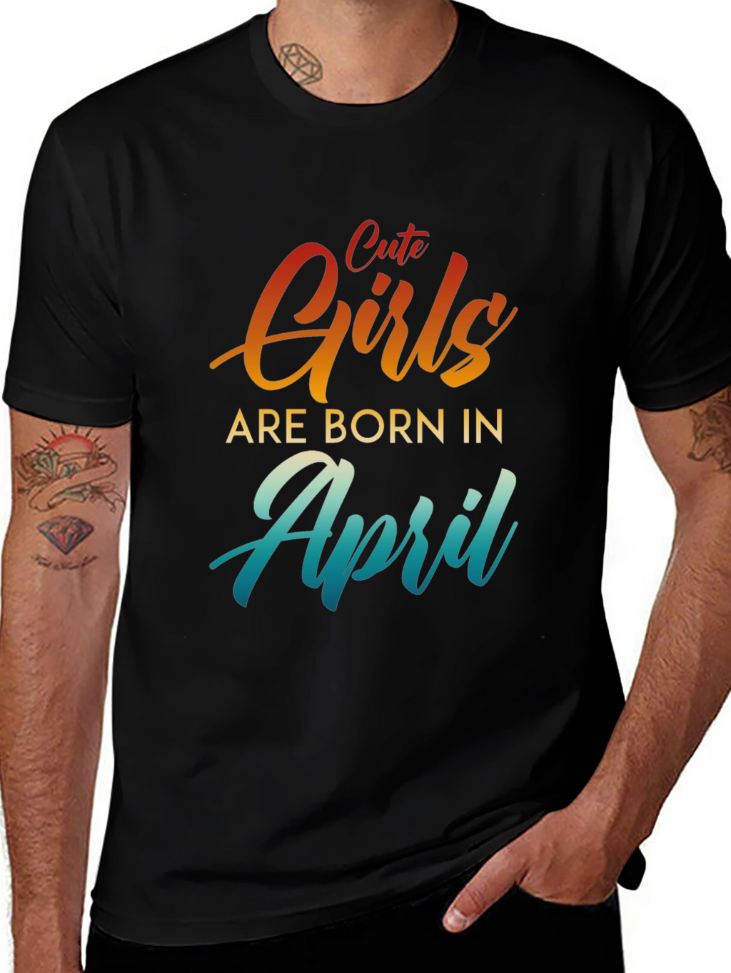 Cute Girls Are Born in April T-Shirt