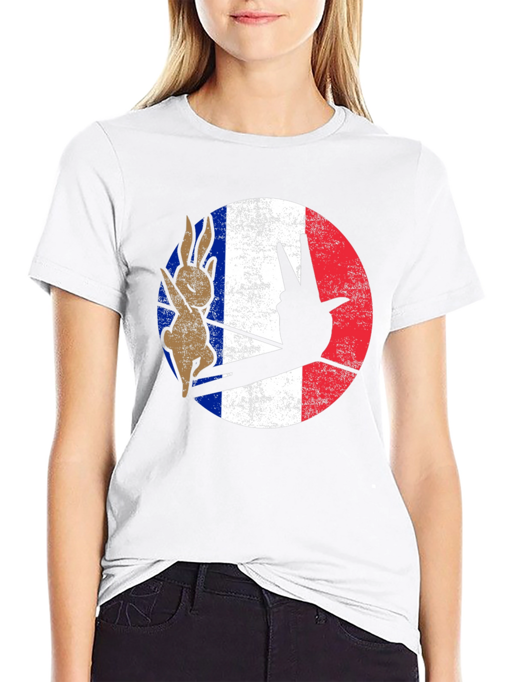 French Rabbit Peace Sign T-Shirt