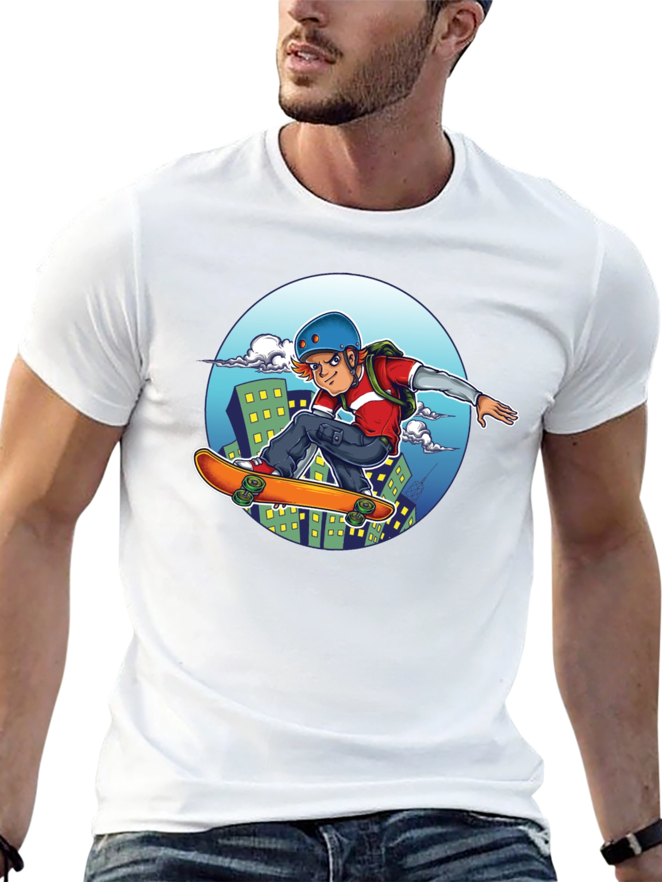 Skater Graphic T-Shirt - Black