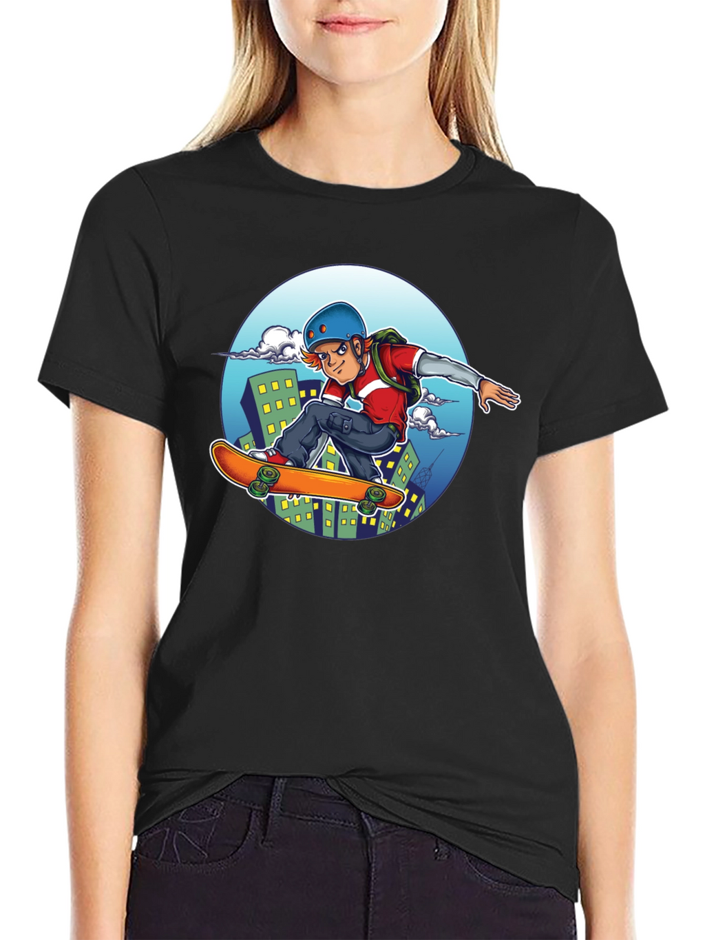 Skater Graphic T-Shirt - Black