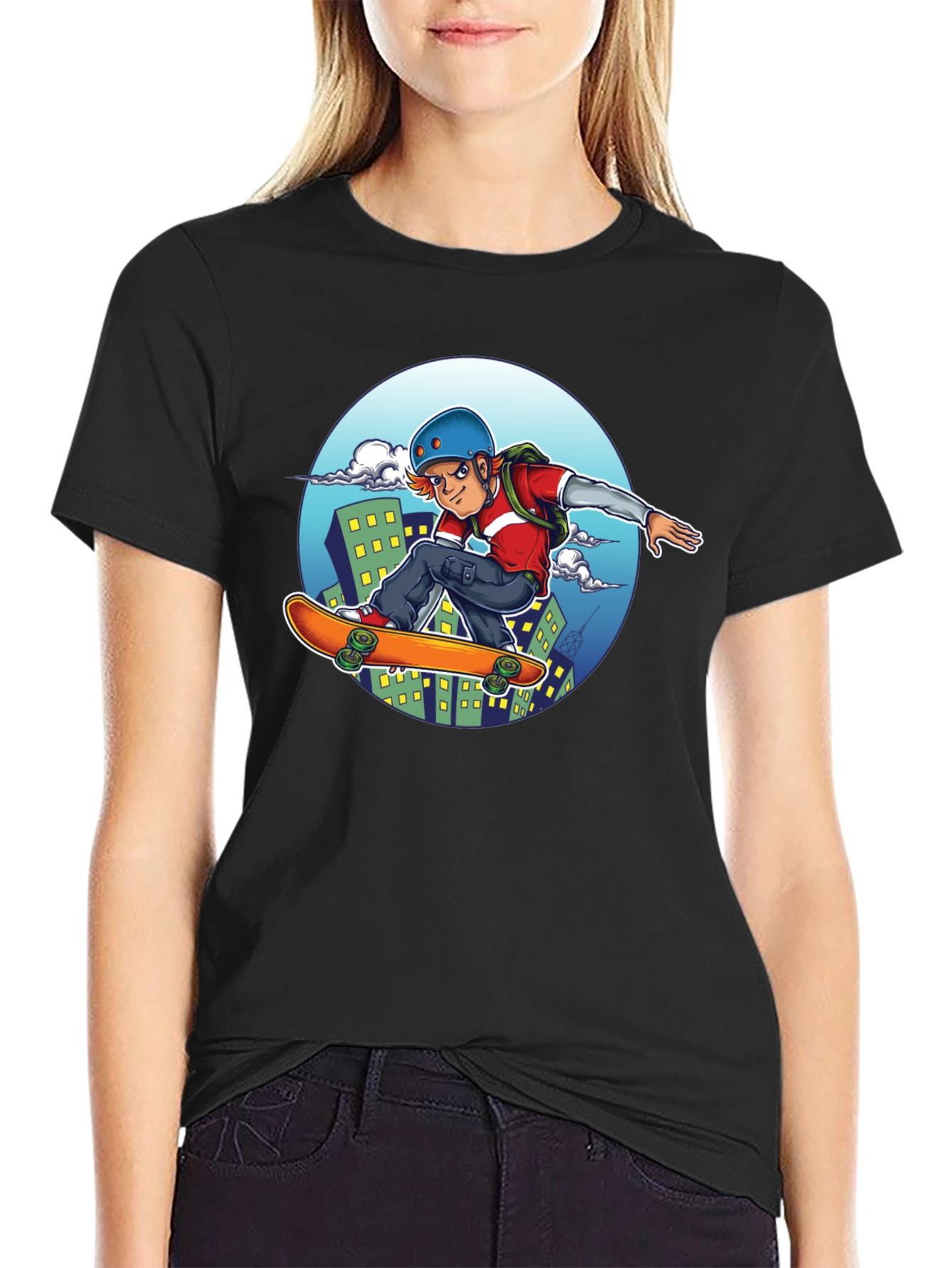 Skater Graphic T-Shirt - Black