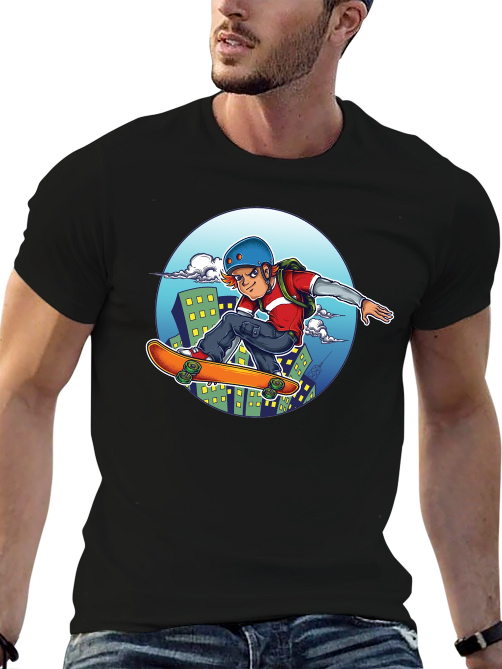 Skater Graphic T-Shirt - Black