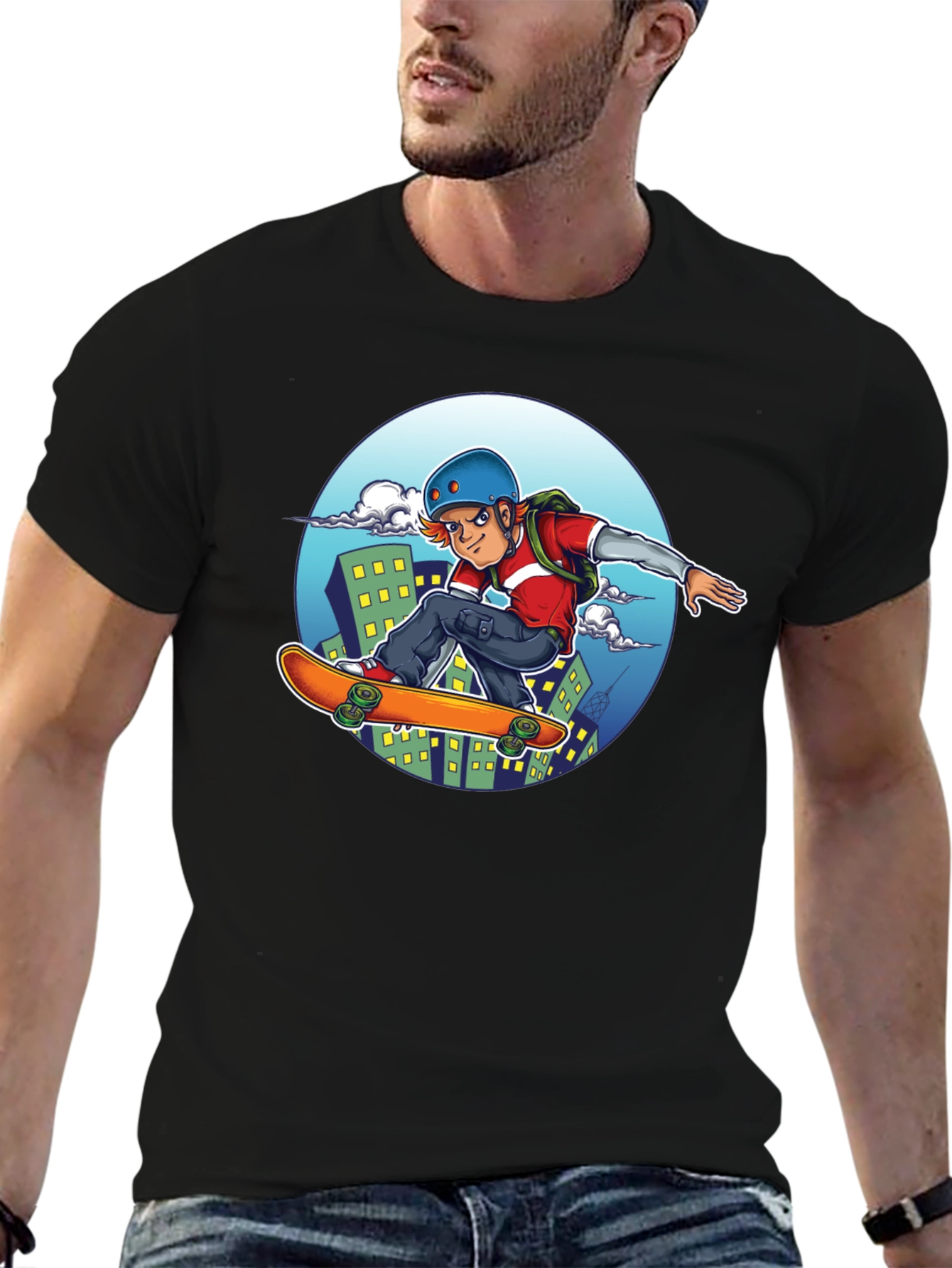 Skater Graphic T-Shirt - Black