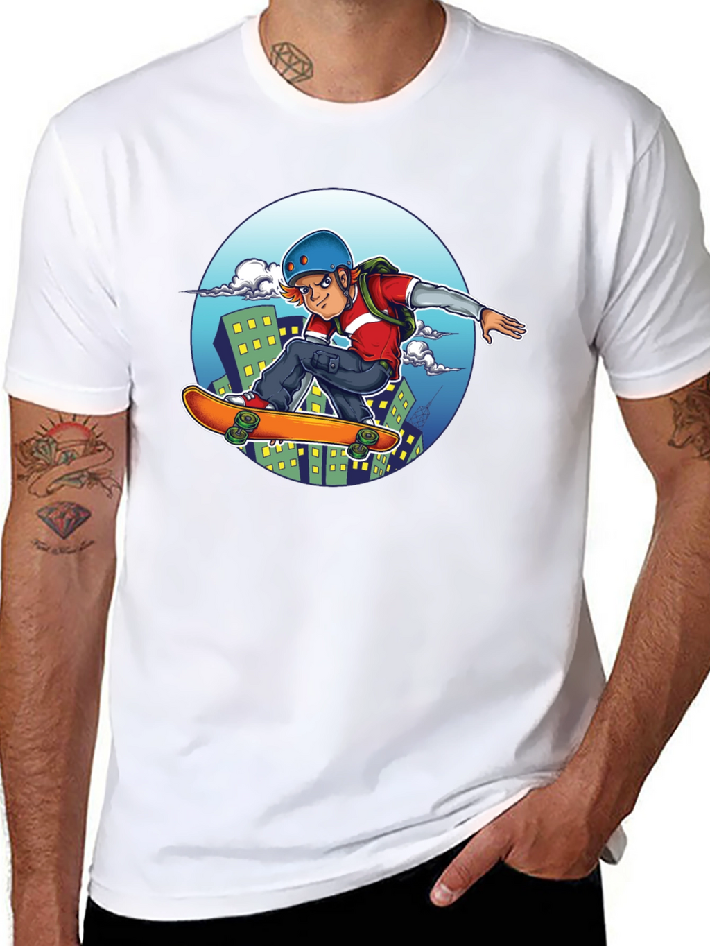 Skater Graphic T-Shirt - Black