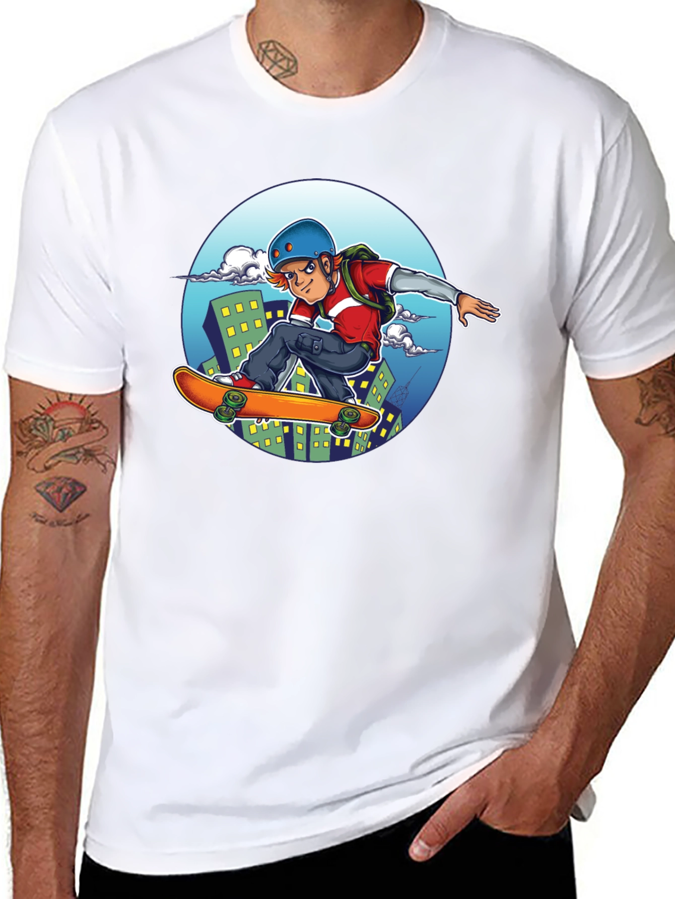 Skater Graphic T-Shirt - Black