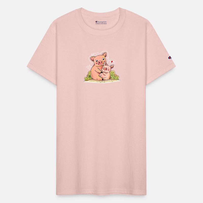 Mama Piggy and Baby Pig Cute Mothers Day Design