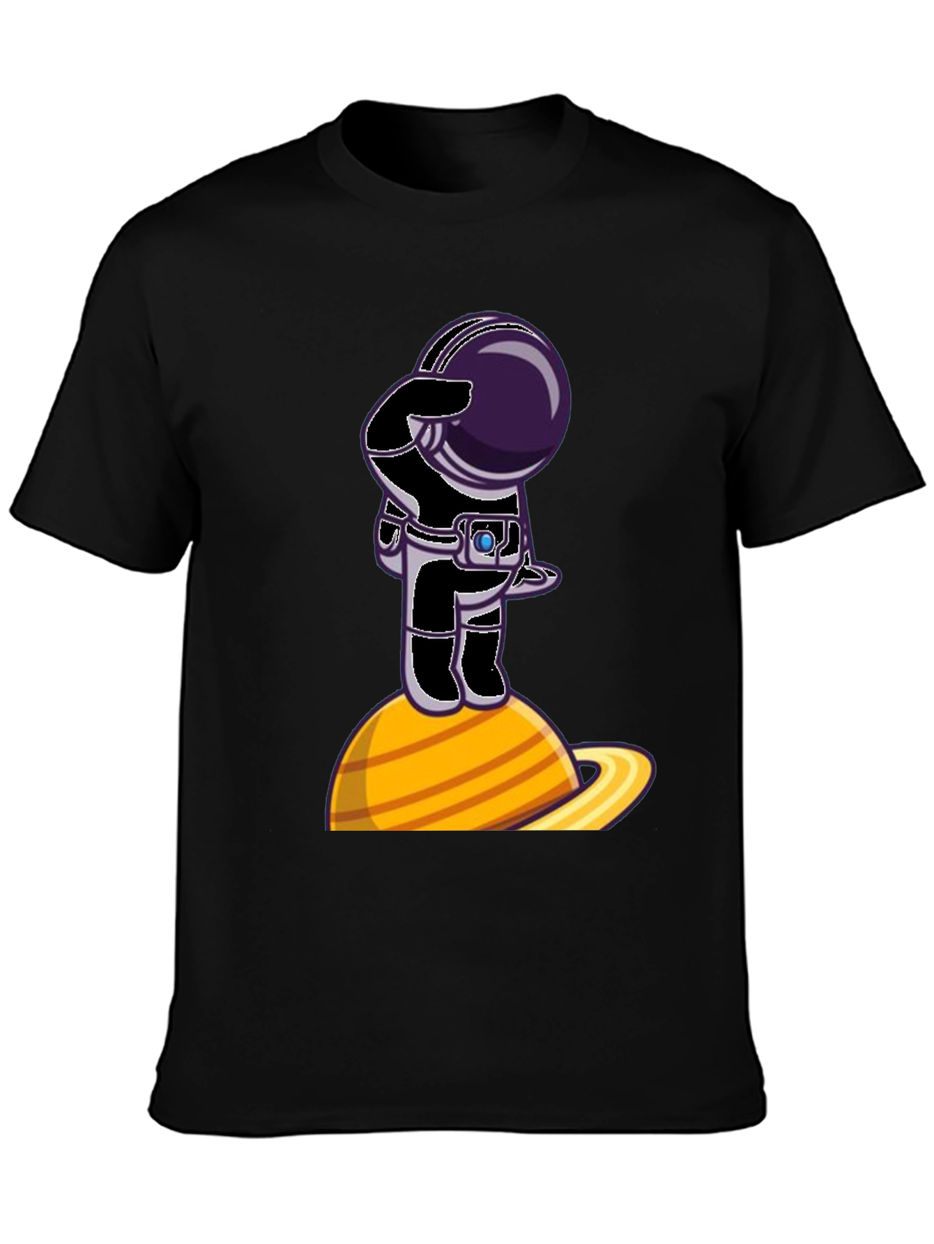 Astronaut on Saturn Graphic T-Shirt - Space Explorer