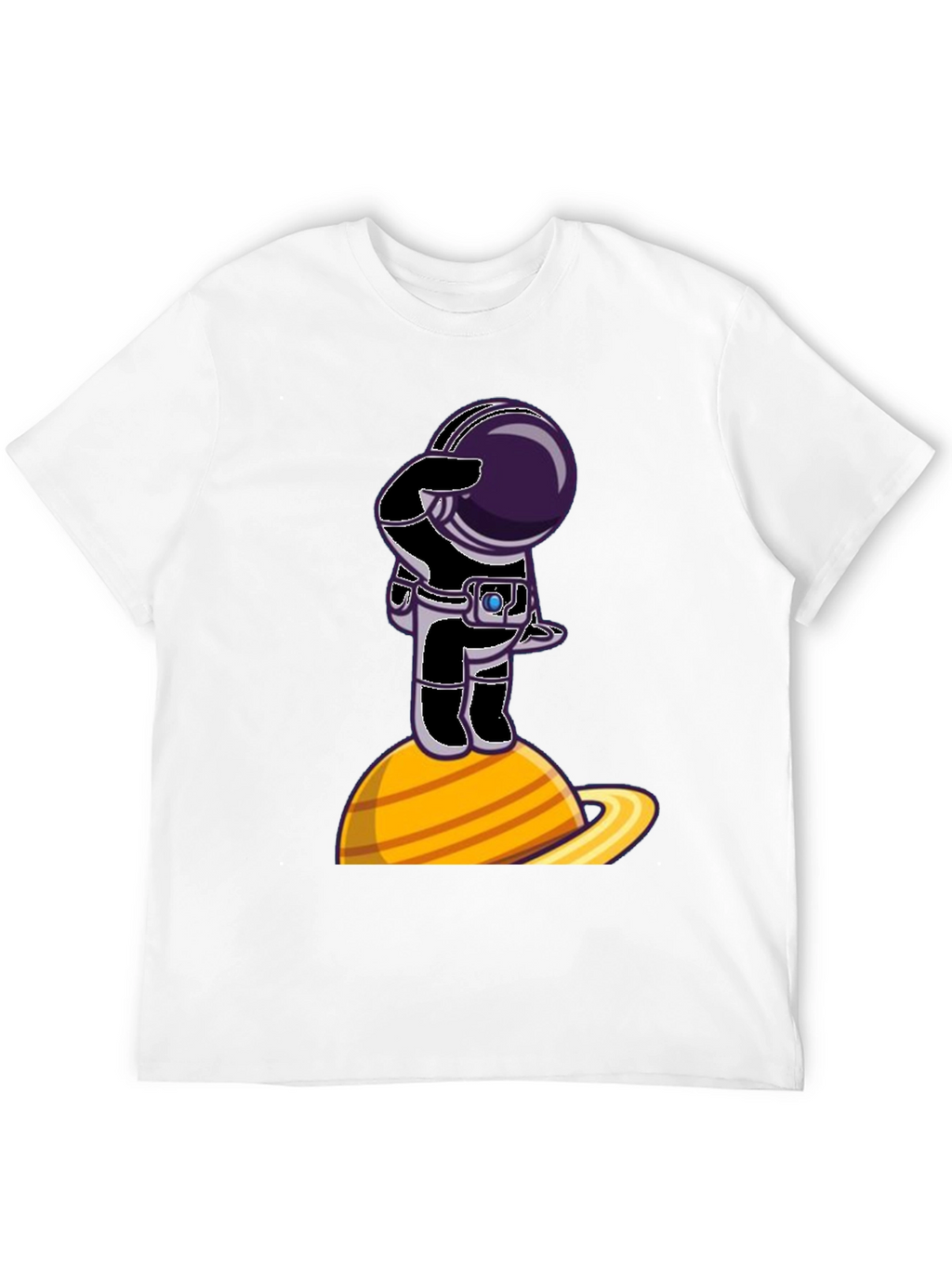 Astronaut on Saturn Graphic T-Shirt - Space Explorer
