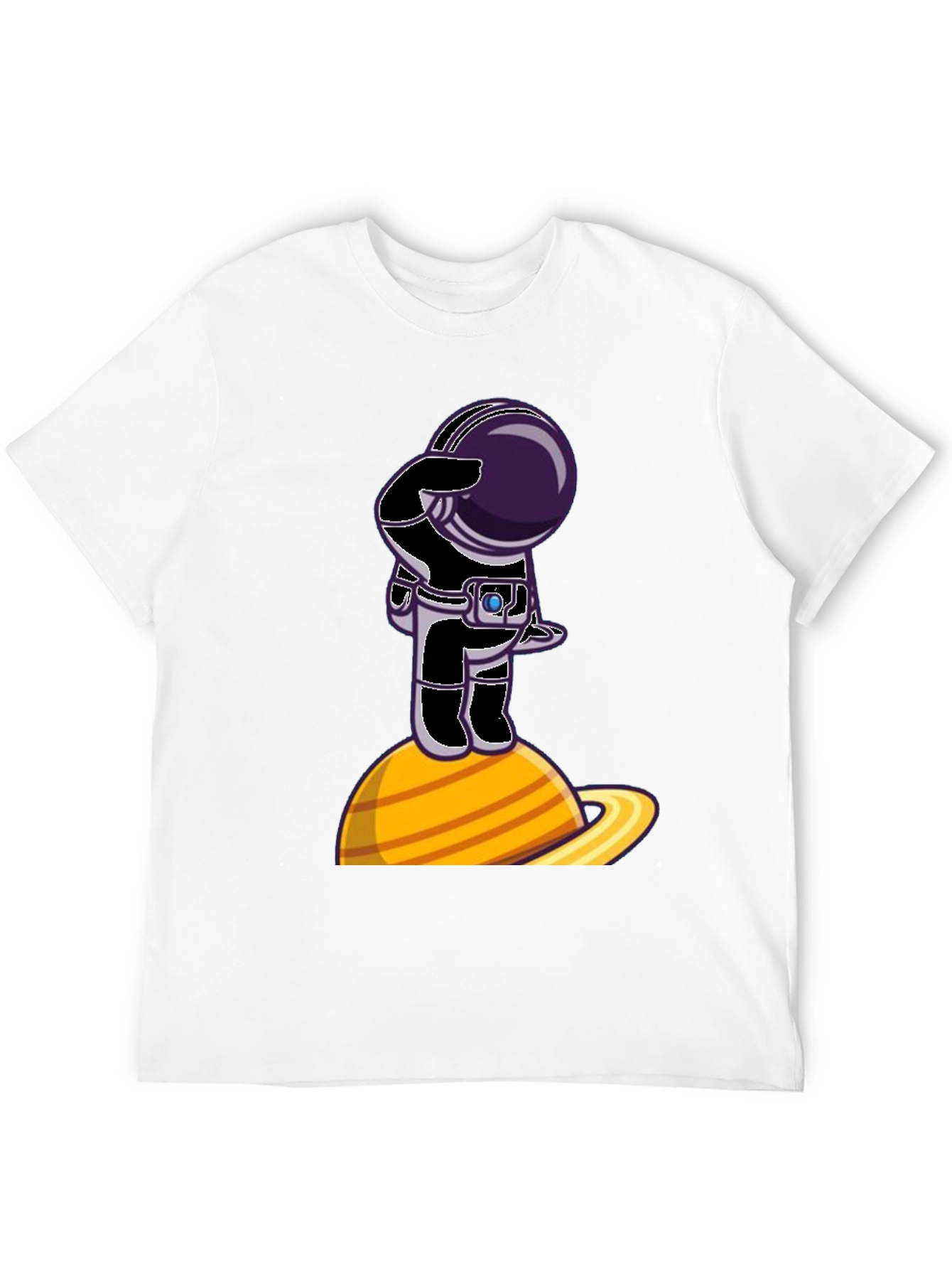Astronaut on Saturn Graphic T-Shirt - Space Explorer