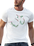 Om Universe Vibration Floral Black T-Shirt