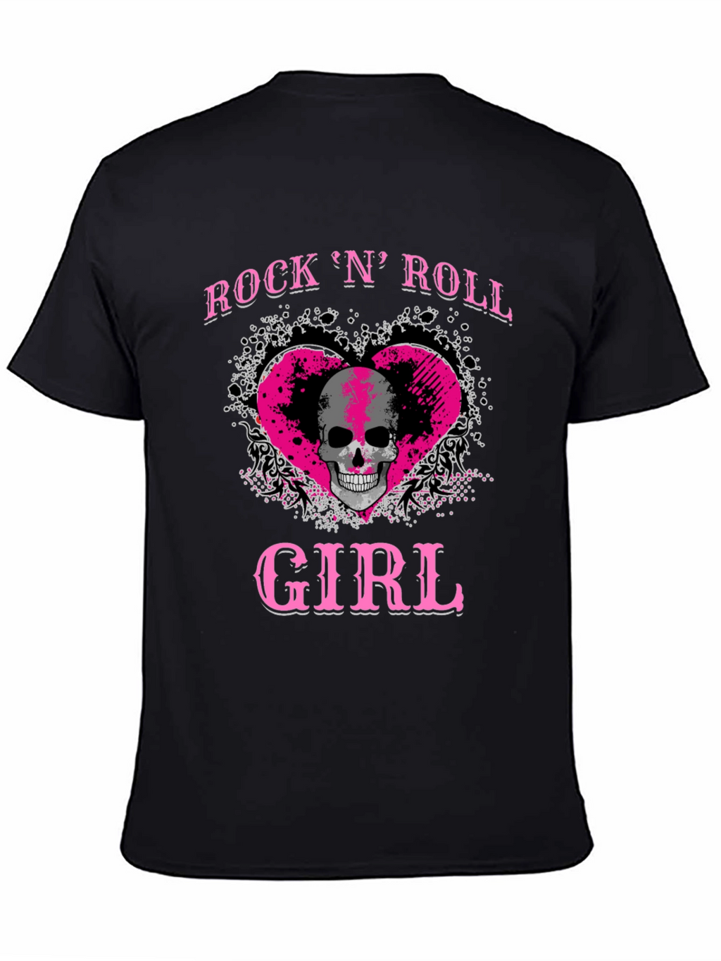 Rock N Roll Girl Skull Graphic T-Shirt