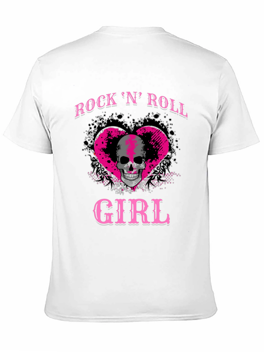 Rock N Roll Girl Skull Graphic T-Shirt