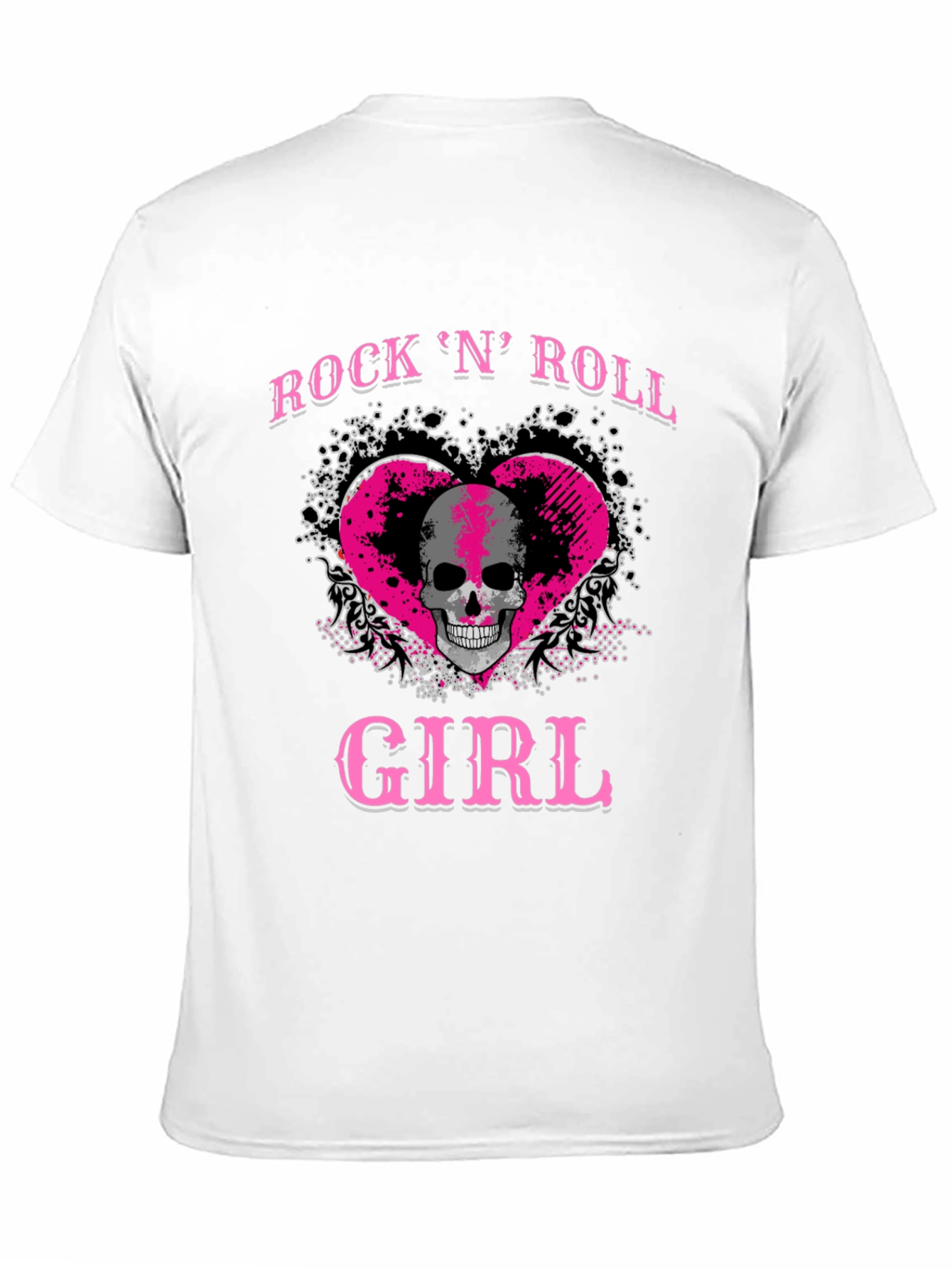 Rock N Roll Girl Skull Graphic T-Shirt
