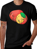 Retro Mango Graphic Tee - Black Cotton T-Shirt