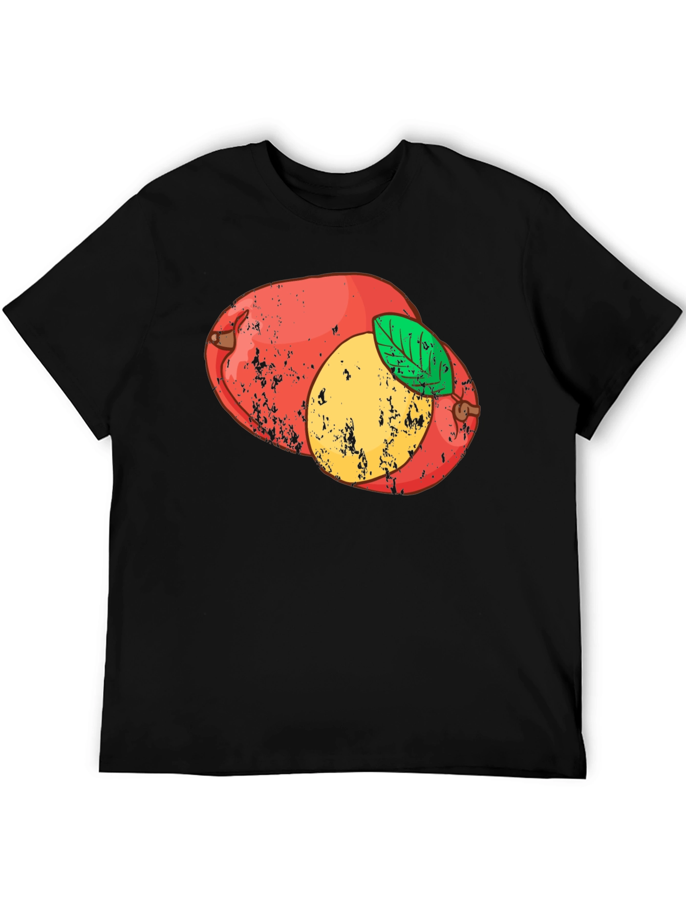 Retro Mango Graphic Tee - Black Cotton T-Shirt