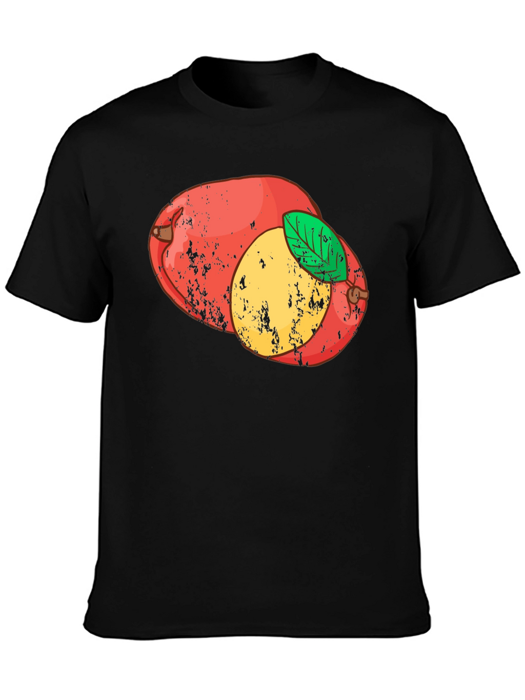 Retro Mango Graphic Tee - Black Cotton T-Shirt
