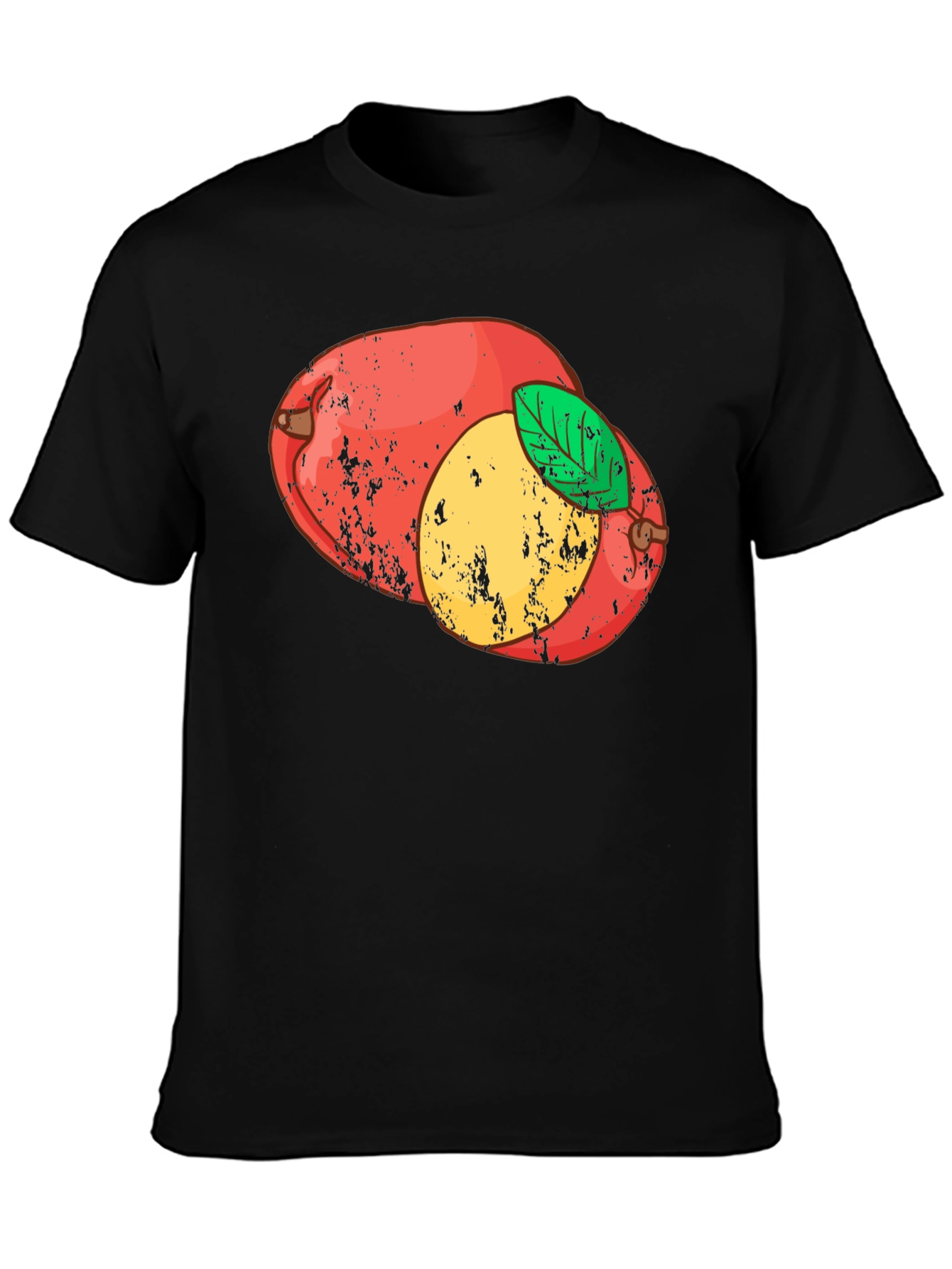 Retro Mango Graphic Tee - Black Cotton T-Shirt
