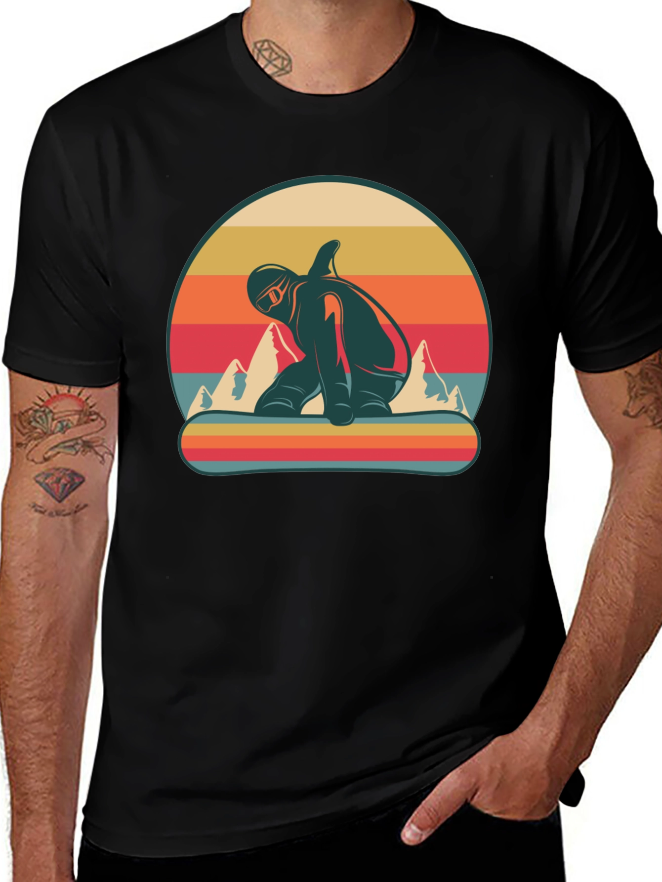 Retro Snowboarder Graphic T-Shirt - Vintage Style