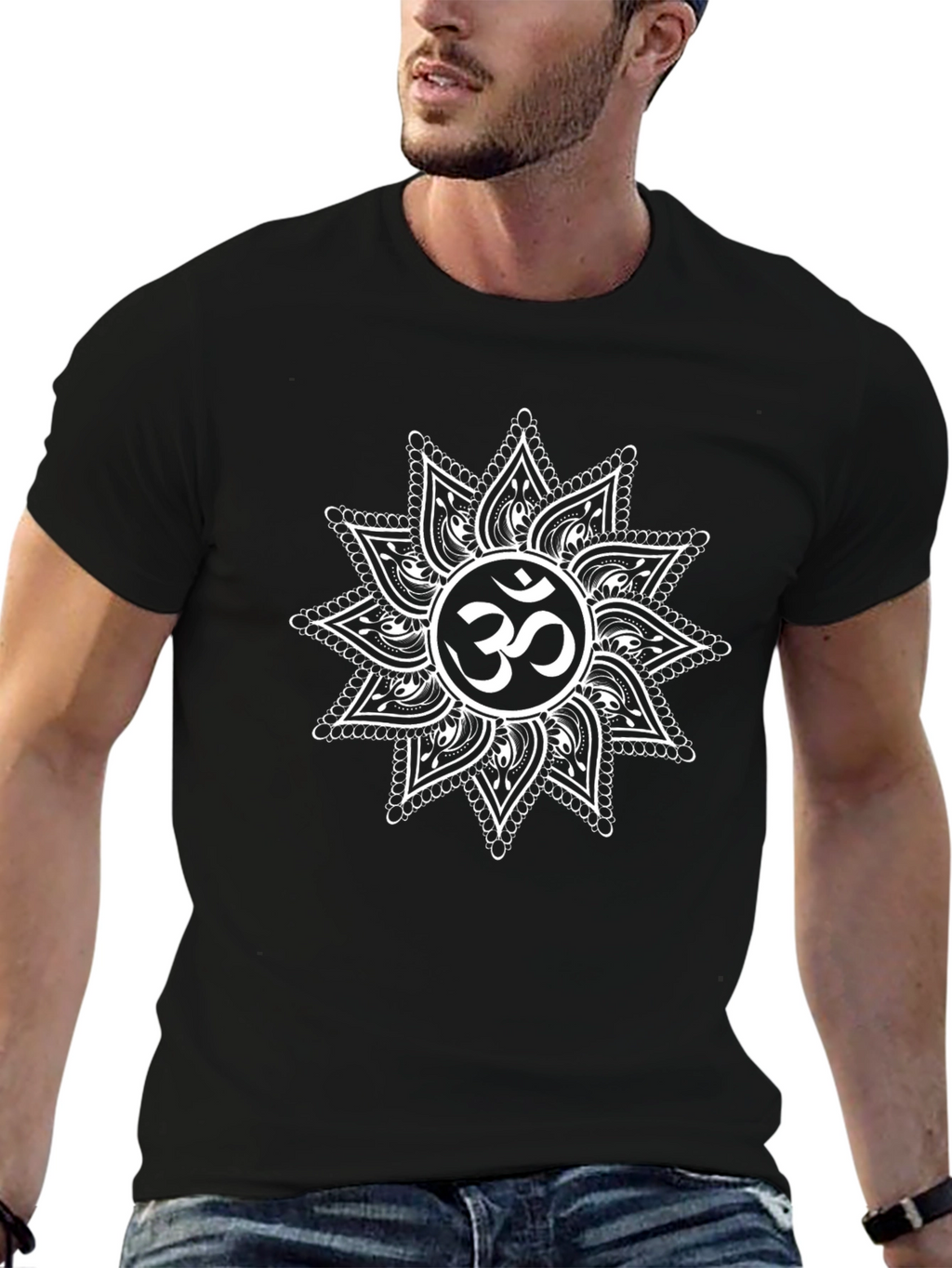 Om Mandala Graphic Tee - Black