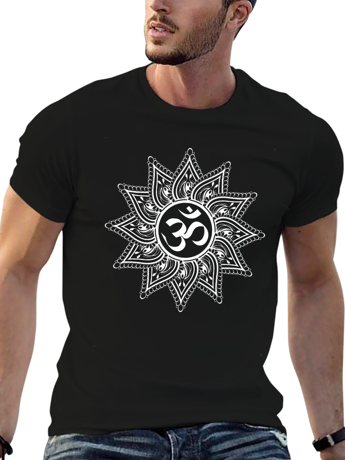 Om Mandala Graphic Tee - Black