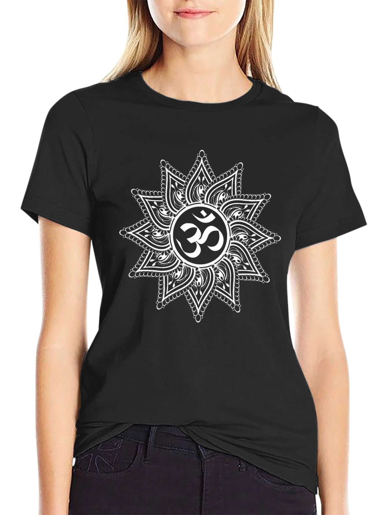 Om Mandala Graphic Tee - Black