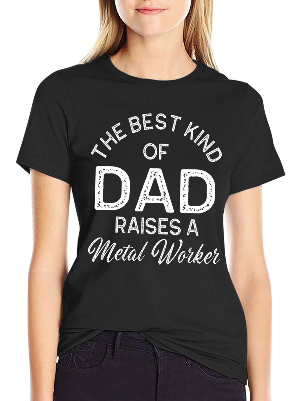 Best Kind of Dad Metal Worker Black T-Shirt