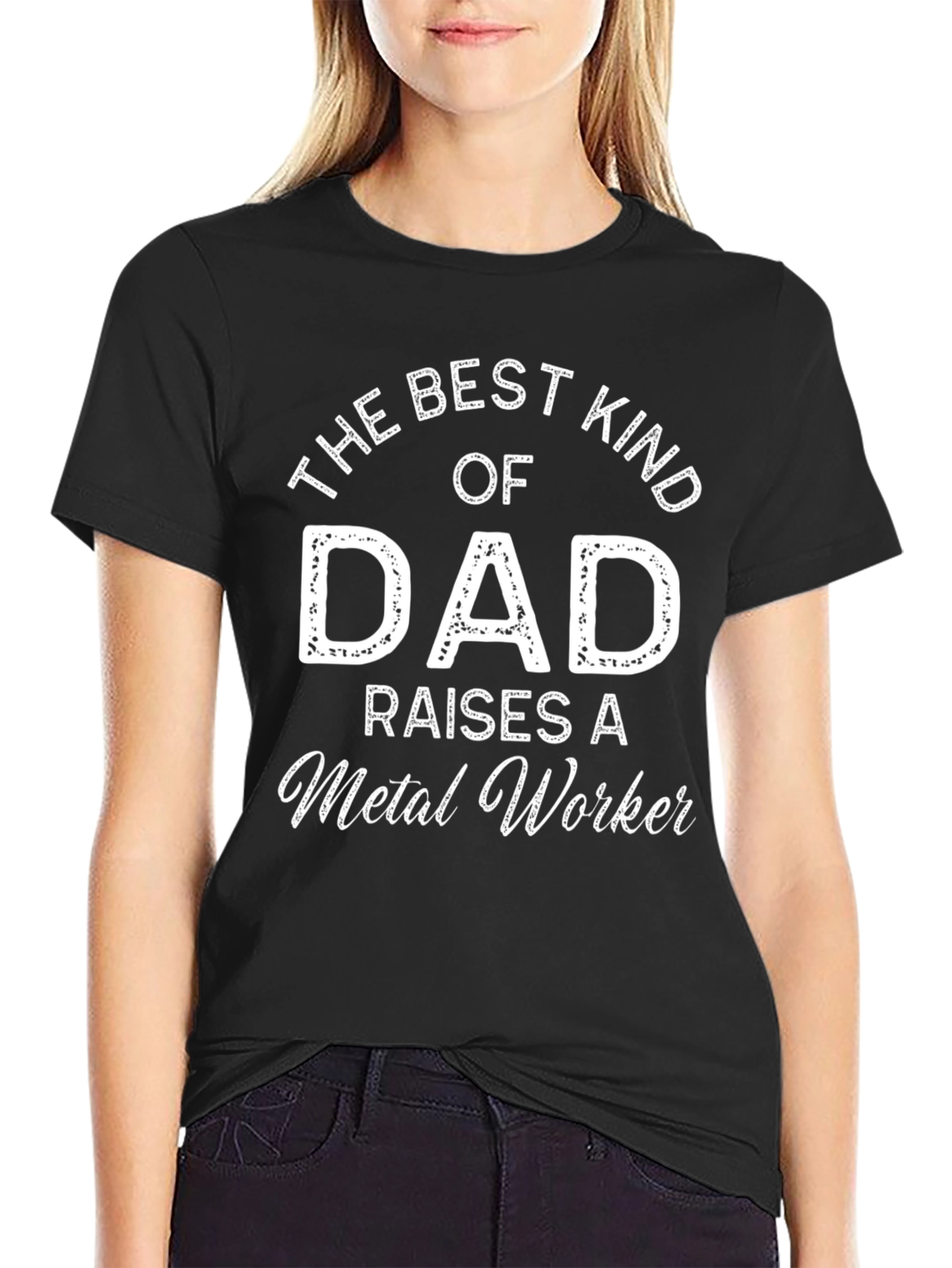 Best Kind of Dad Metal Worker Black T-Shirt