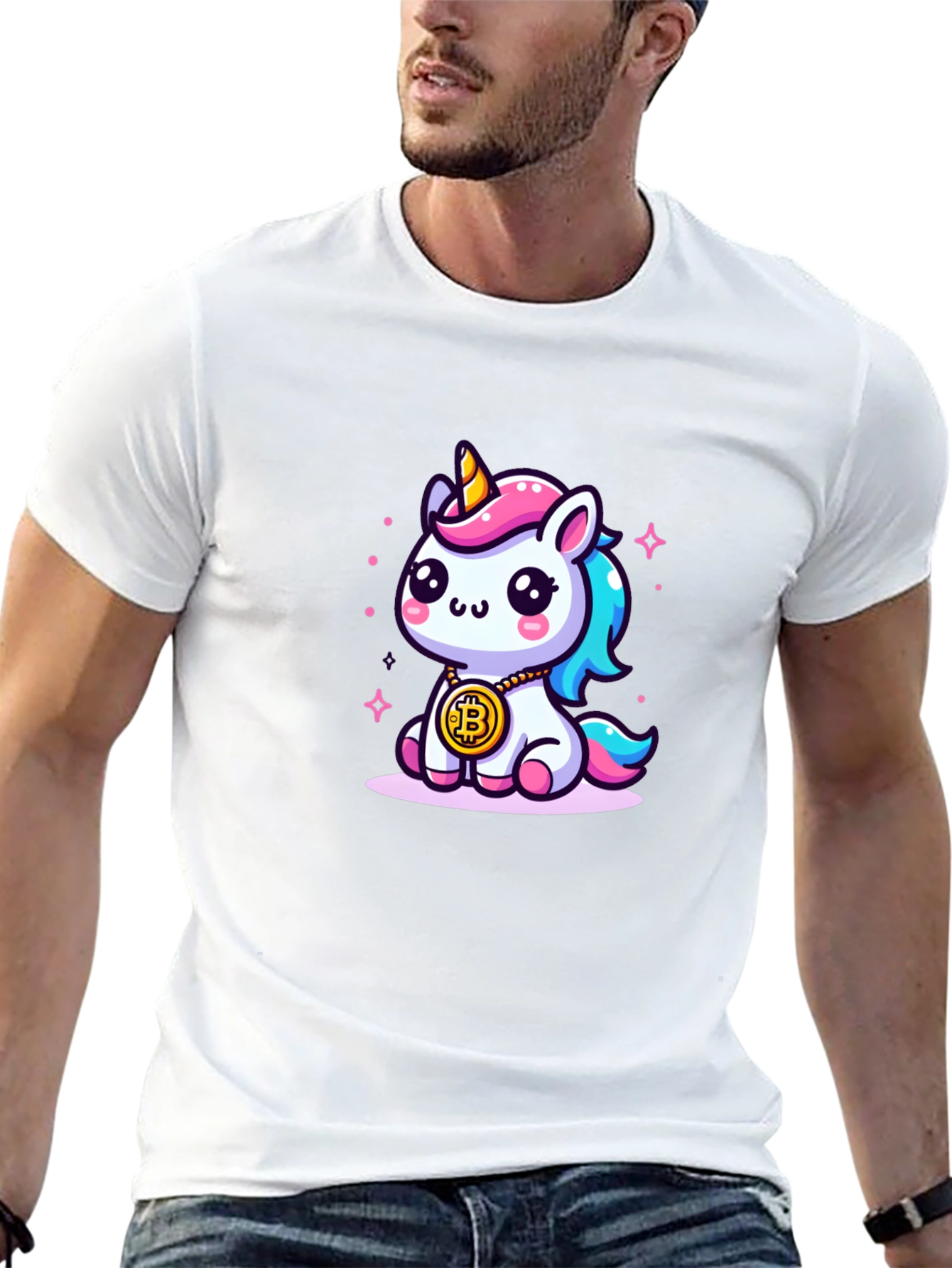 Bitcoin Unicorn Graphic Tee - Crypto Cute