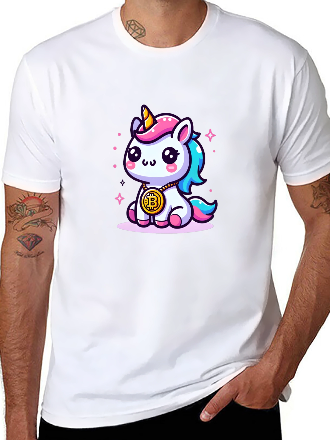 Bitcoin Unicorn Graphic Tee - Crypto Cute