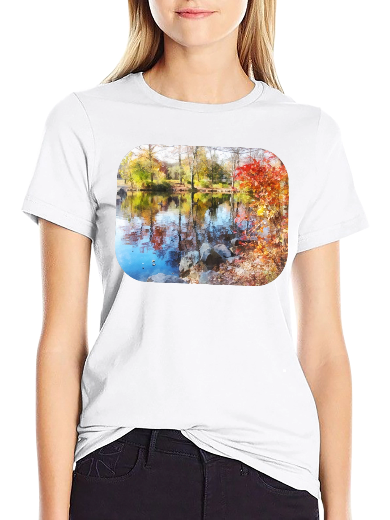 Autumn Lake Scene T-Shirt