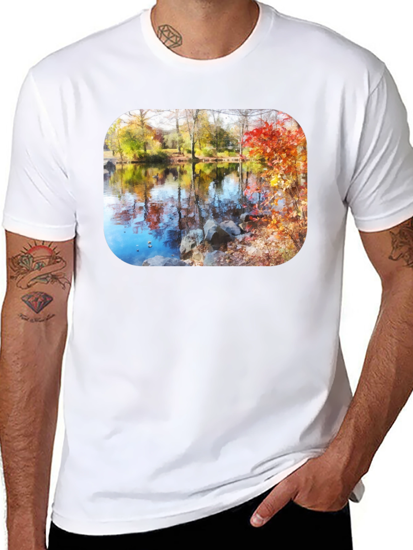 Autumn Lake Scene T-Shirt