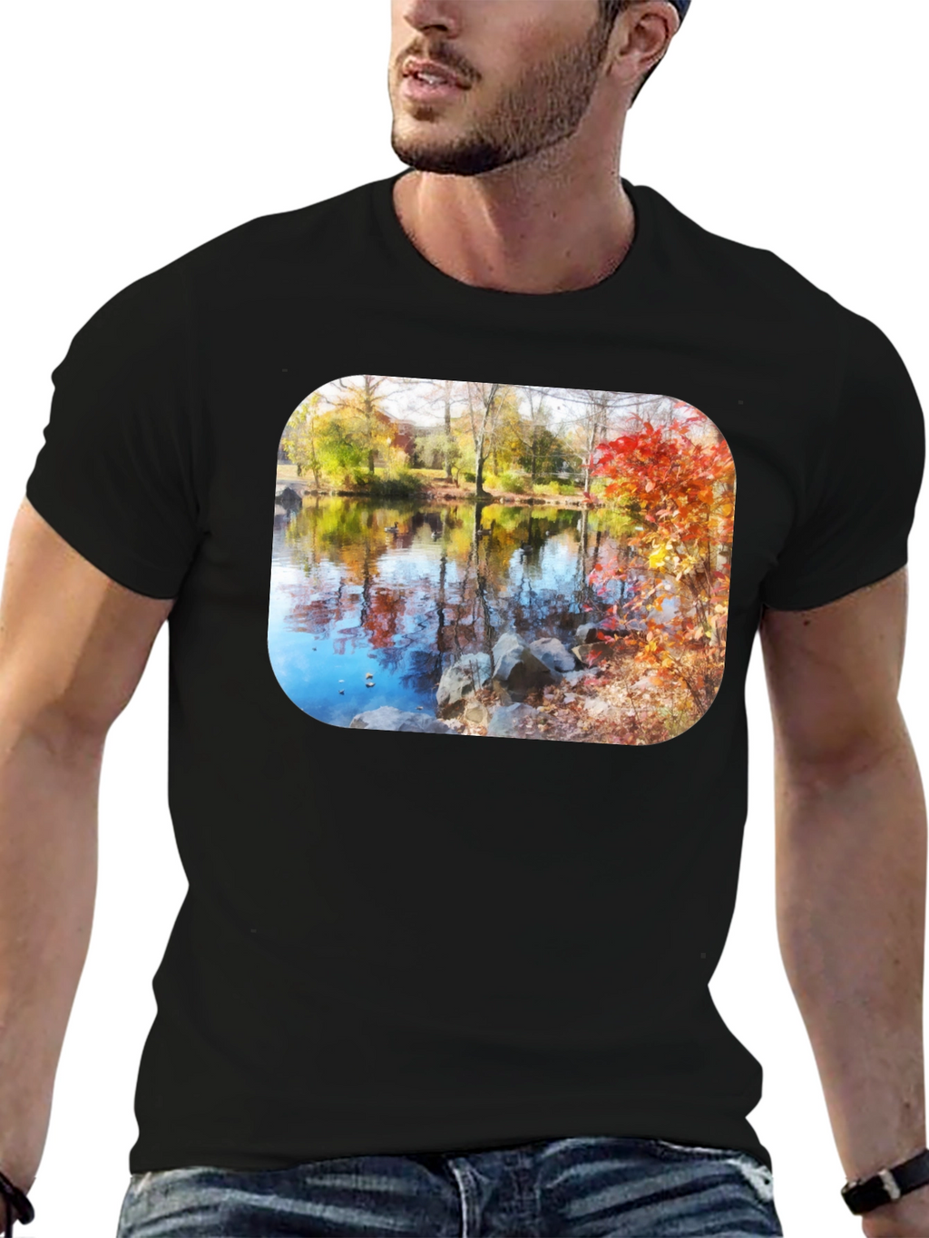 Autumn Lake Scene T-Shirt