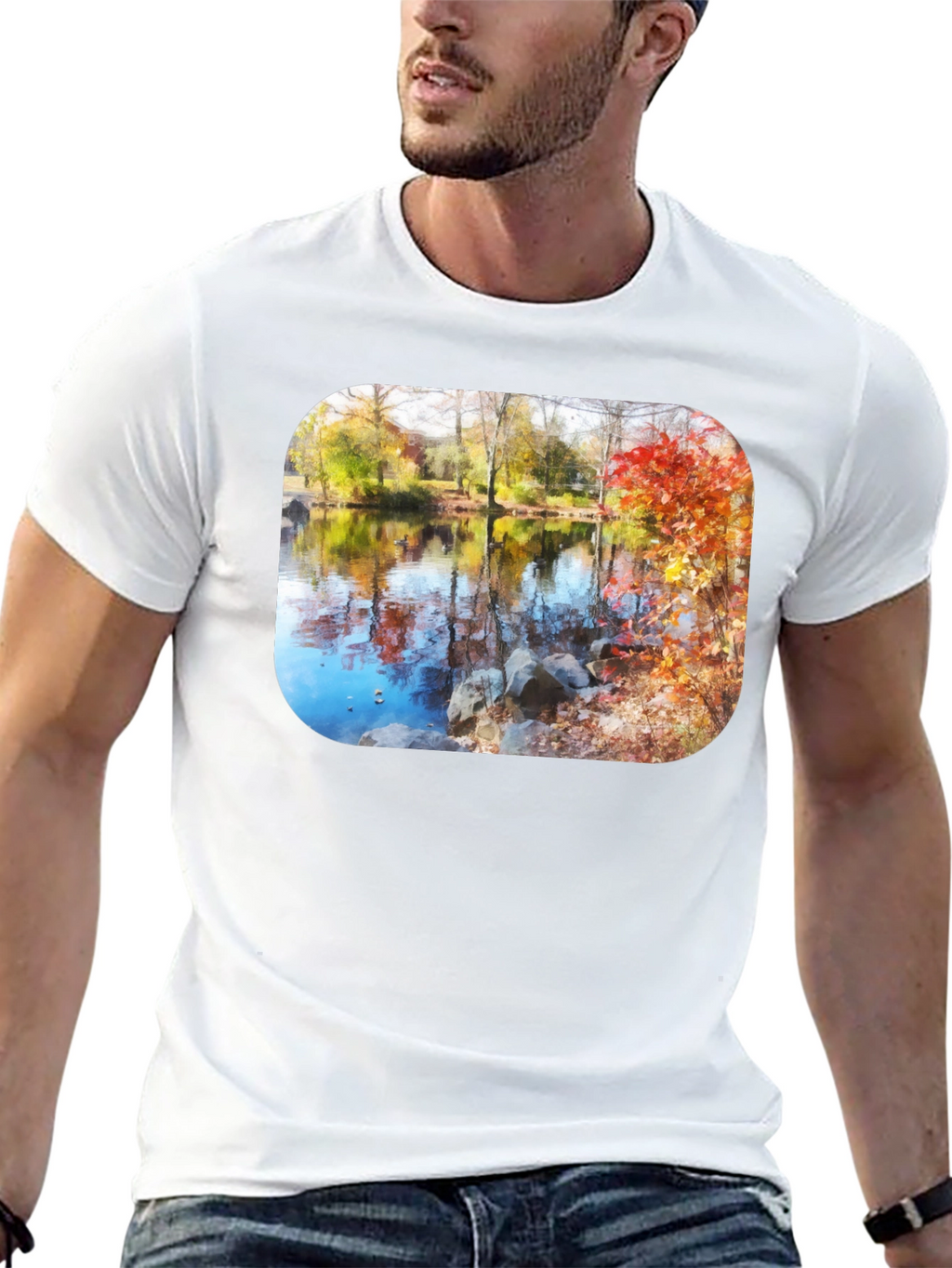 Autumn Lake Scene T-Shirt