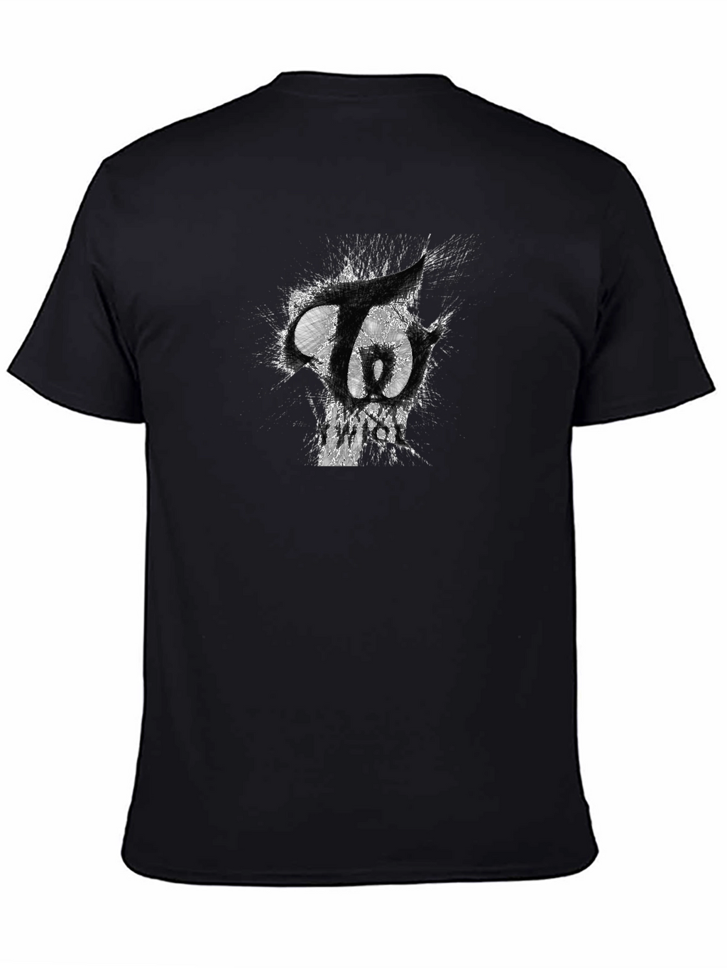Black T-Shirt with Abstract Graphic Print