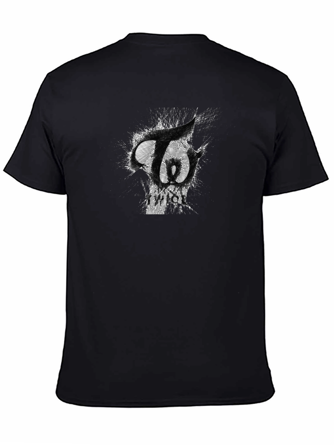 Black T-Shirt with Abstract Graphic Print