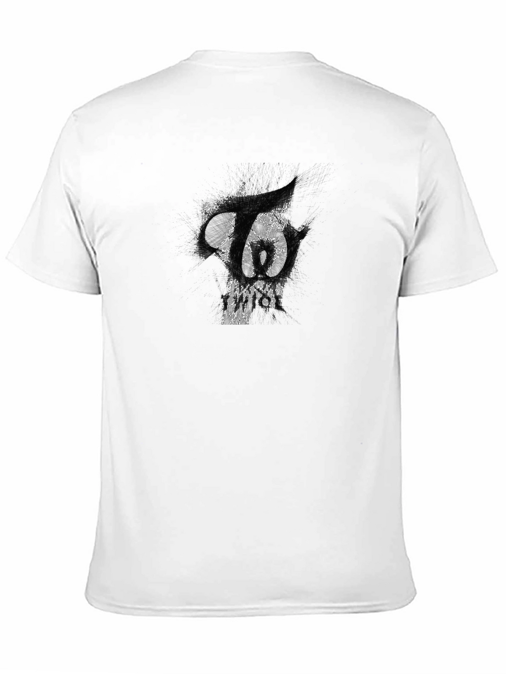 Black T-Shirt with Abstract Graphic Print
