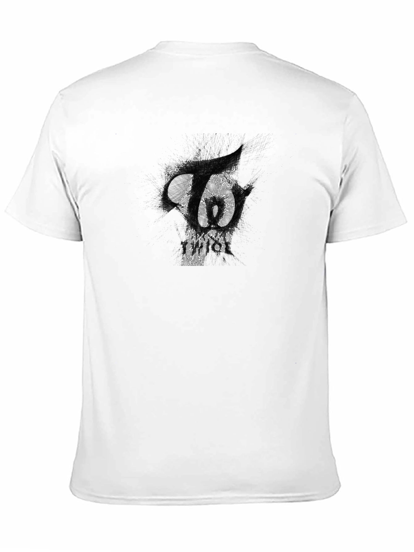 Black T-Shirt with Abstract Graphic Print