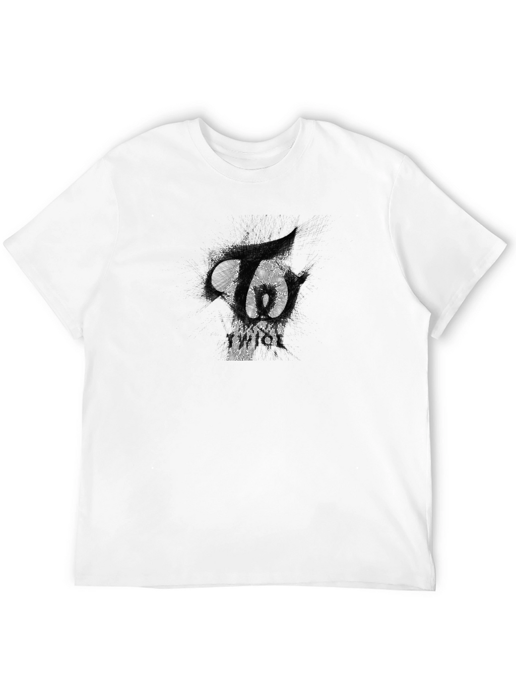 Black T-Shirt with Abstract Graphic Print