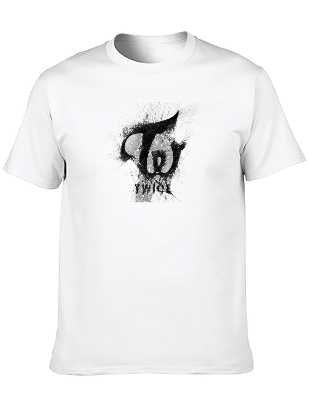 Black T-Shirt with Abstract Graphic Print
