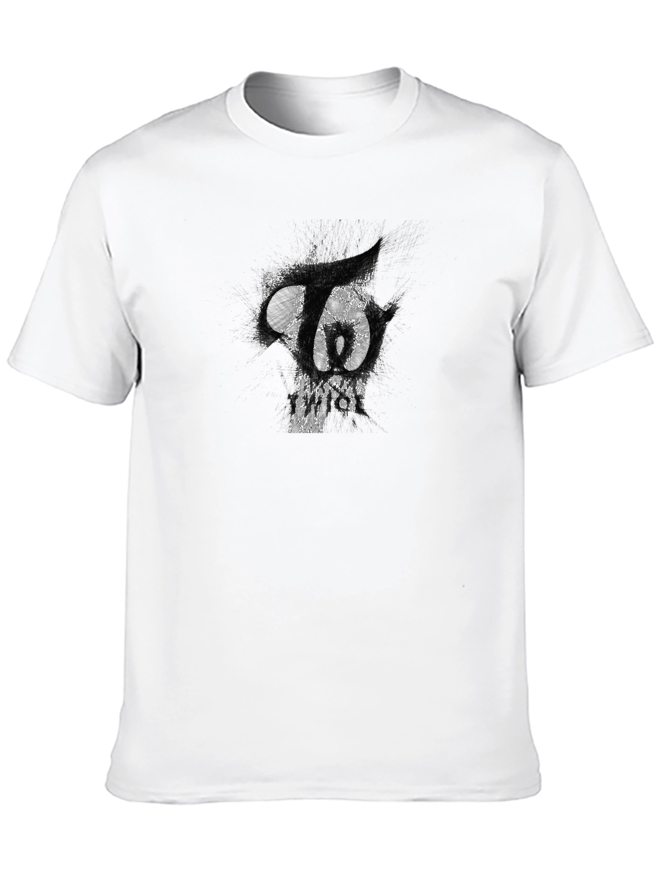 Black T-Shirt with Abstract Graphic Print